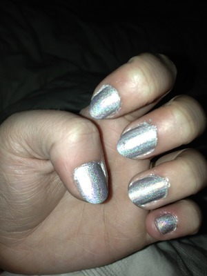 Simply GOSH's holographic polish. Chips very easily but looks amazing!