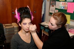 Me doing Mayzie La Bird's makeup for Seussical The Musical