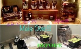 Makeup collection storage and organization!  Bathroom make over!!