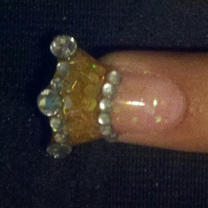 A princess crown tip done with acrylic