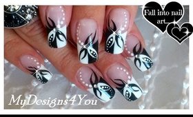BLACK AND WHITE ABSTRACT NAIL ART DESIGN TUTORIAL