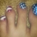 American flag toenails