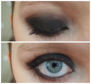 My first attempt at a smokey eye and I felt like going super dark and intense. It was kinda Tyra Banks inspired. 