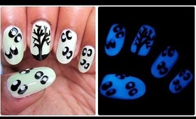 Forest creepers halloween nail design | Glow in the dark