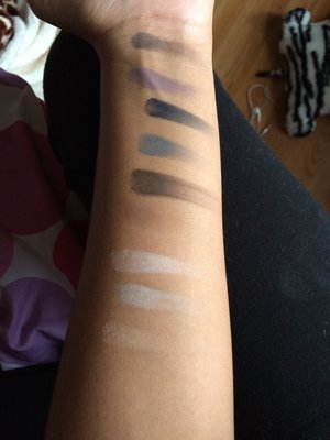 Swatches from the matte palette. No primer used. 