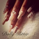 Nude nails with animal print 💕...like our Facebook page...Dolly Glitter hair nails & beauty 💕