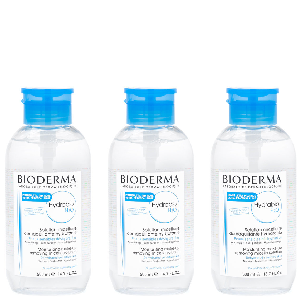 Bioderma Hydrabio H2O Pump 500 ml Trio alternative view 1 - product swatch.