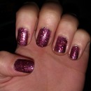 Maroon glittery nails