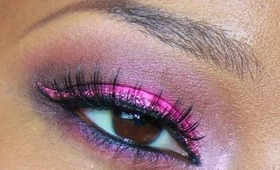 Pink Glitter Eyes: Breast Cancer Awareness