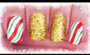 Advent Calendar | 3 - Candy Canes & Glitter nail art 2 versions ✩ Martina Ek