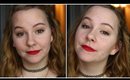Holiday Makeup Tutorial | Classic Red Lip & Gold Eyes