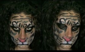 Tiger Face Painting Makeup Tutorial (No Bland Makeup)