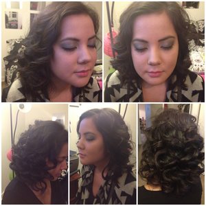 Makeup and hair done by me on my cousin (: