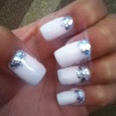off white & silver nails!