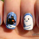 Adventure Time nails! Snow Golem and fire wolf pup