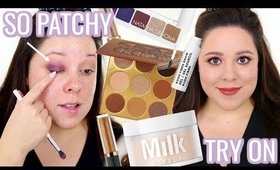 TRYING ON NEW MAKEUP | FLOWER BEAUTY, MILK MAKEUP, NATASHA DENONA