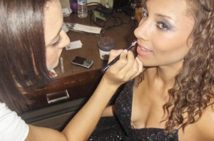 Getting Pageant Beauty Brittany Williams ready.