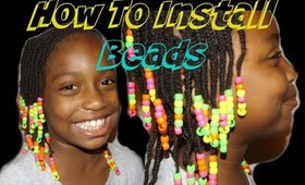 How To Install Beads on Cornrows Cute Styles for kids || Vicariously Me