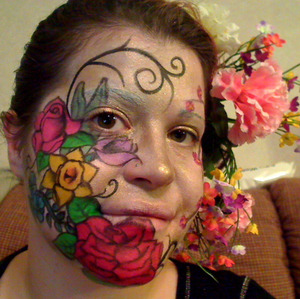 full face floral Makeup