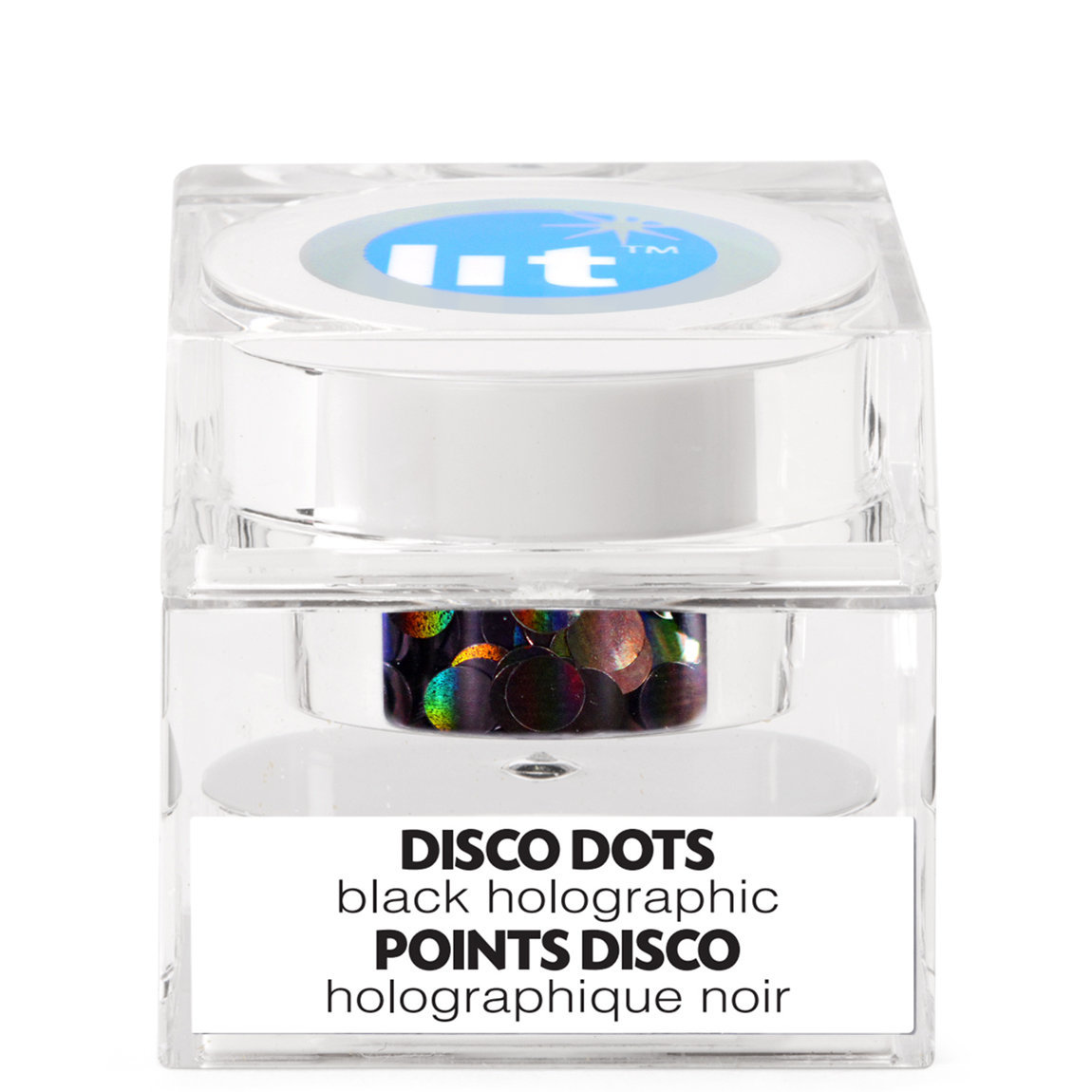 Lit Cosmetics Holographic Glitter Pigment Disco Dots Black S3 alternative view 1 - product swatch.