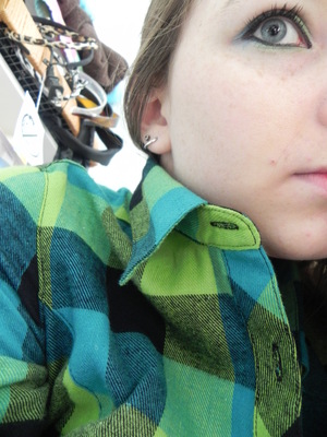 Blue and green, matching the plaid <3
