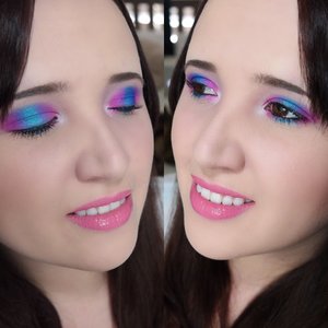 A cotton candy inspired look I did with the MUFE Artist Vol. 2 palette. 