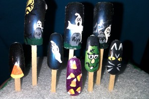 Some of my old Halloween display nails from when I worked in the salon.