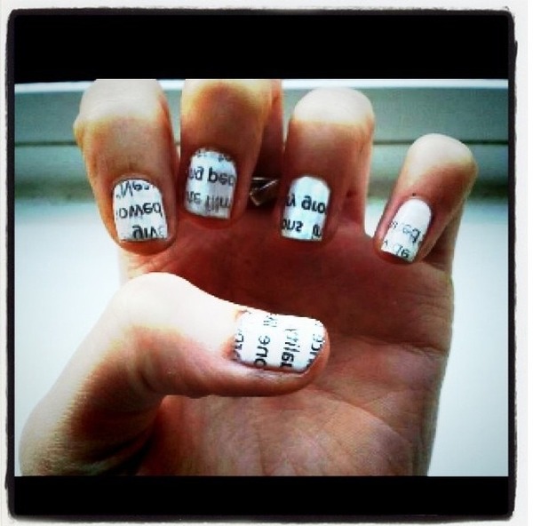 newspaper nails | Hannah H.'s Photo | Beautylish