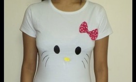 DIY Hello Kitty Tshirt Painting (Hello Kitty Crafts)
