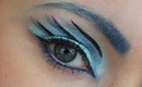 Blue creative makeup look