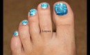 Toe Nail Design for Beginners: Silver and Blue Leopard