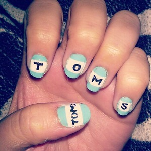 Toms shoes inspired nail look.