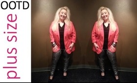 Plus Size OOTD | Red Blazer + ASOS Curve Sequin Leggings