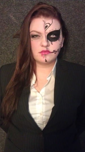 this is a make up I did on my friend on school, they wanted to see a fantasy make up so I gave it a scary twist.