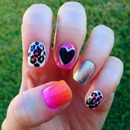 Girly glitter & leopard print nails!! :)