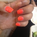 Neon coral nails 