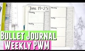 Simple Bullet Journal Weekly Layout, Bullet Journal Weekly Spread Ideas, Bujo Plan With Me June