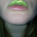 Green glitter lips