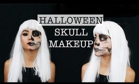 Halloween Half Skull Makeup Tutorial