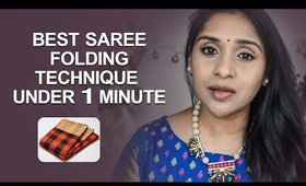 Best Saree Folding Technique Under 1 Minute | Deepikamakeup