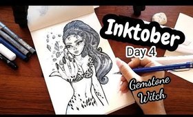 INKTOBER Day 4 - #31MOREWITCHES / Gemstone Witch