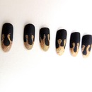 Dripping Gold and Matte Black Nails