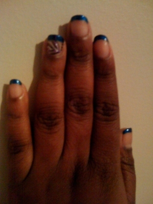 Royal Blue "french" manicure....but the design is really nice! My phone doesn't take good pics as you can see...
