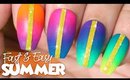 Fast & Easy Summer Nail Art Tutorial // How to Nail Art at Home