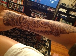 A friend of mine decided to give me a Nightvale and henna inspired sharpie tattoo.