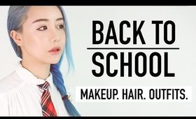 Back To School Makeup Hair and Outfit | Natural Makeup, Fishtail braids, Comfy Outfits | Wengie