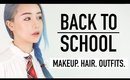 Back To School Makeup Hair and Outfit | Natural Makeup, Fishtail braids, Comfy Outfits | Wengie