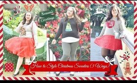 How to Style Christmas Sweaters 3 Ways -  Curvy Outfit Ideas & Lookbook | fashionxfairytale