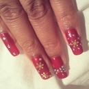 Golden Holiday Glam Nails xx Left