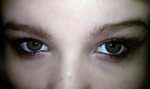 A smokey eye with a bit of sparkle. 
